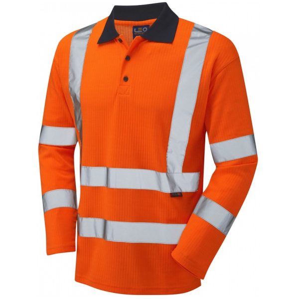 P05 Hi-Viz Long Sleeve Polo - Image 2