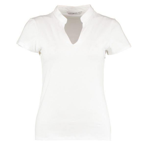 KK770 V Neck Mandarin Collar Corporate Top (Clearance) - Image 3