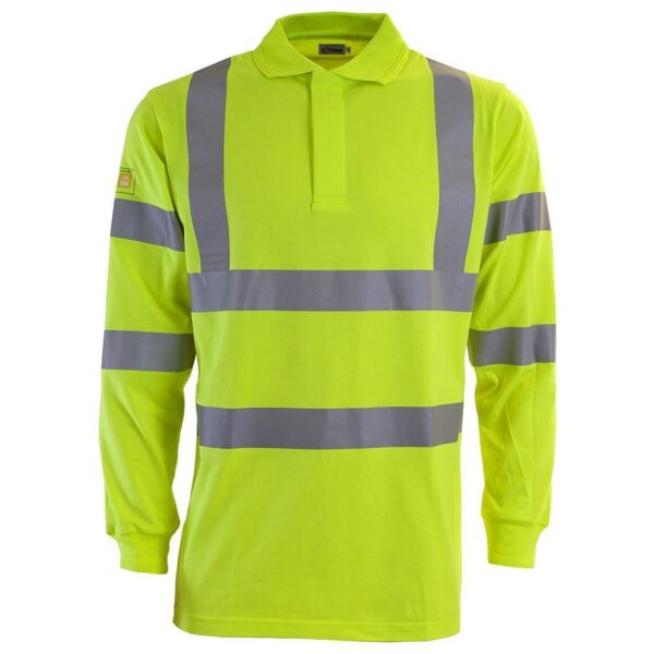 Click Long sleeve hi vis Polo Fire Retardant (Clearance)