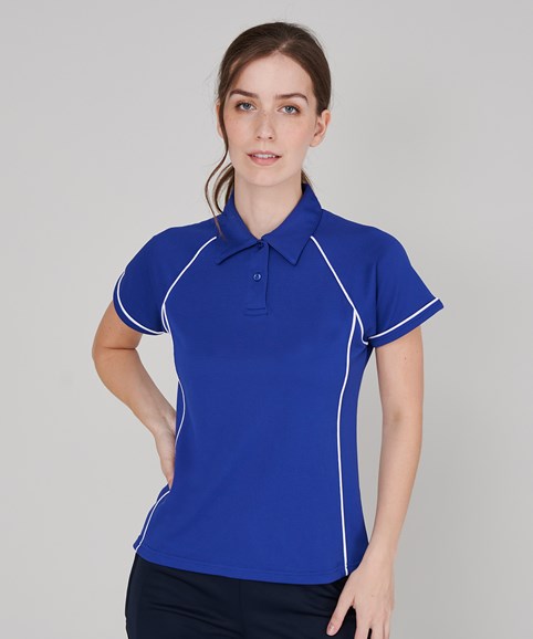 LV371 Women's piped performance polo Finden Hales
