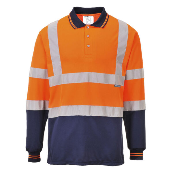 S279 Hi-Vis Contrast Polo Shirt Long Sleeve