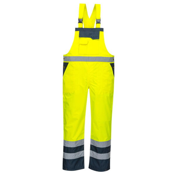 S488 - Hi-Vis Breathable Contrast Rain Bib and Brace - Image 3