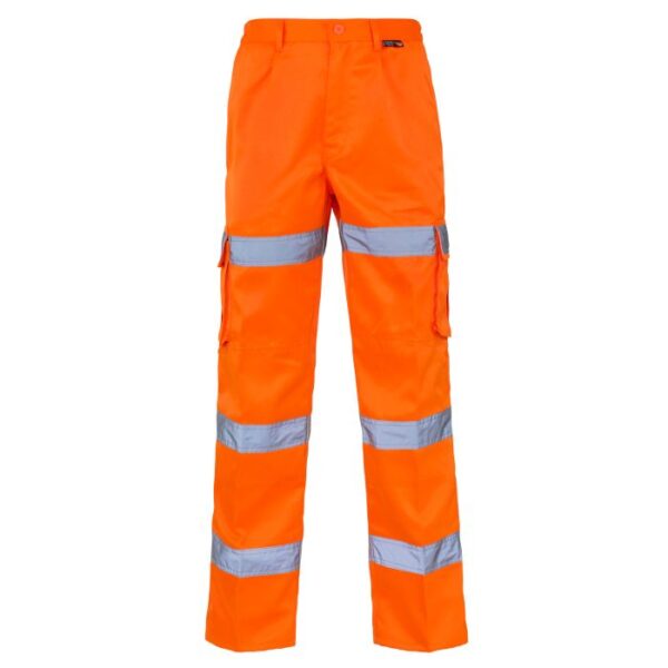 Hi Vis Orange 3 Band Combat Trousers (H59) CK881